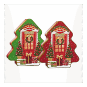 Metallist kinkekarp jõulupuu torronedega 200g